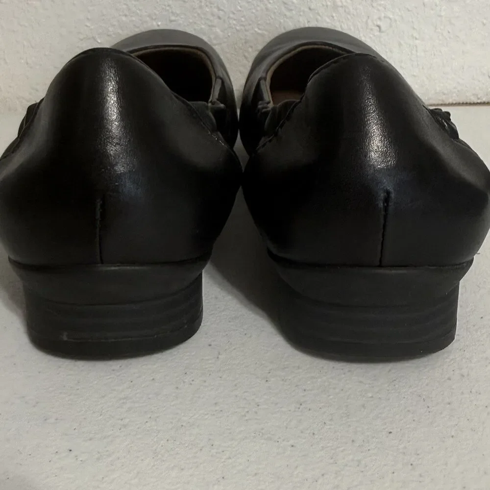 Dansko Kira Flats Size 37EU 6.5 Black  Leather Ballet Shoes Slip On Comfort